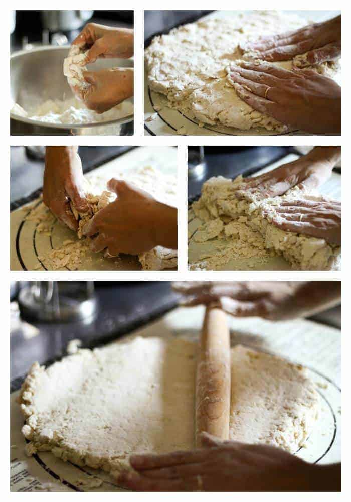 How to work with biscuit dough for perfect, flaky, layered, buttermilk biscuits at www.foodiewithfamily.com