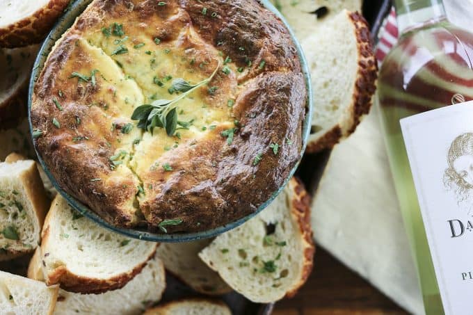 Baked Ricotta Appetizer: This rich, savoury, warm cheese dip with a light, airy, souffle-like texture can't be beat for any occasion!