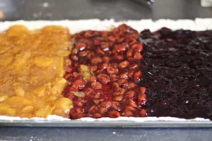 Triple Fruit Slab Pie being made for #pieweek at www.foodiewithfamily.com