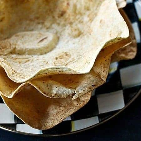 Cool Ranch Baked Tortilla Salad Bowls on foodiewithfamily.com #Salad #CoolRanch