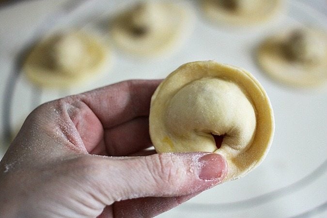 Shaping Vareniki {buttery mashed potato and caramelized onion stuffed dumplings} on foodiewithfamily.com