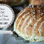 Onion, Dill, Sour Cream Bread Bowls or Mini Boule Loaves foodiewithfamily.com #artisanbread #homemadebread