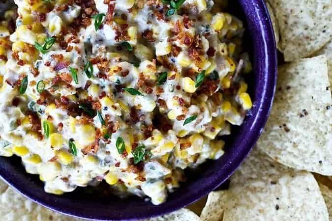 Slow Cooker Spicy Bacon and Corn Dip from foodiewithfamily.com #Slowcooker #Dip #snacks #sidedishes