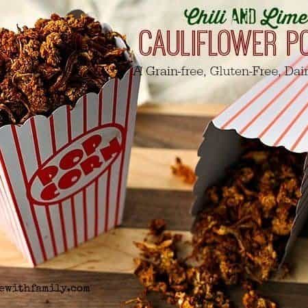 Chili Lime Cauliflower Popcorn. Grain-free, gluten-free, vegan, and paleo snack! Don't let that deter you though, this is awesome!