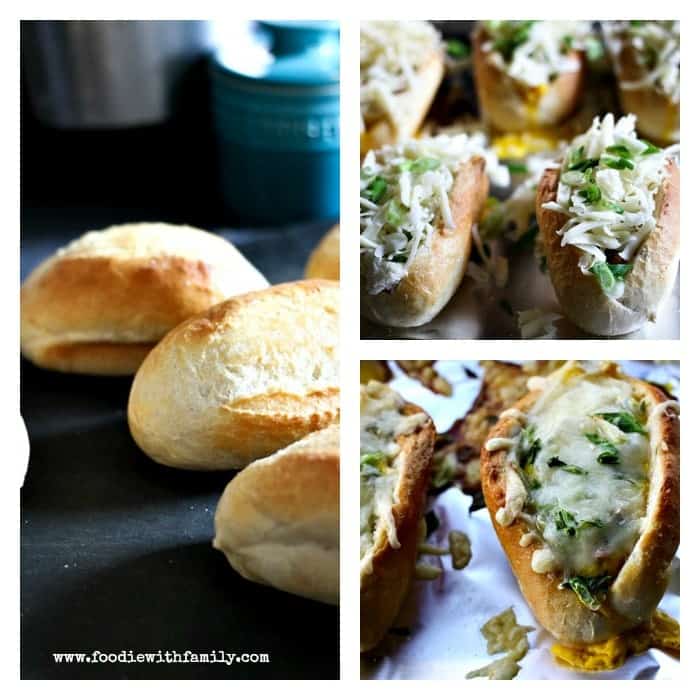 Ham, Egg, and Swiss Baked Bread Boats from foodiewithfamily.com