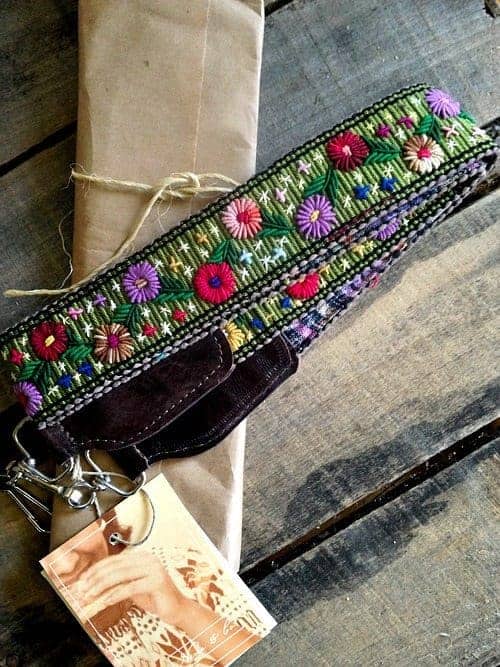 Nena and Co one-of-a-kind, hand-loomed camera strap with real leather trim. #Giveaway 