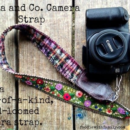 Nena and Co one-of-a-kind, hand-loomed camera strap with real leather trim. #Giveaway
