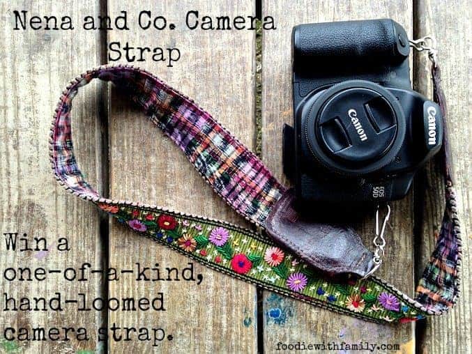 Nena and Co one-of-a-kind, hand-loomed camera strap with real leather trim. #Giveaway