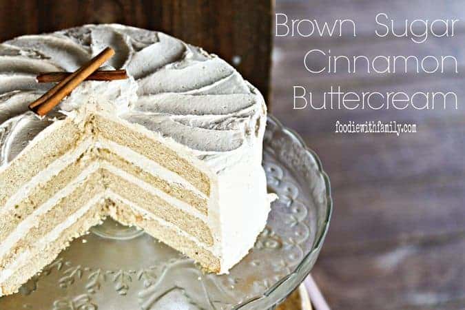 Brown Sugar Cinnamon Buttercream isn't your average frosting! Flecked with crunchy little crystals of brown sugar, it's reminiscent of Snickerdoodle Cookies! foodiewithfamily.com