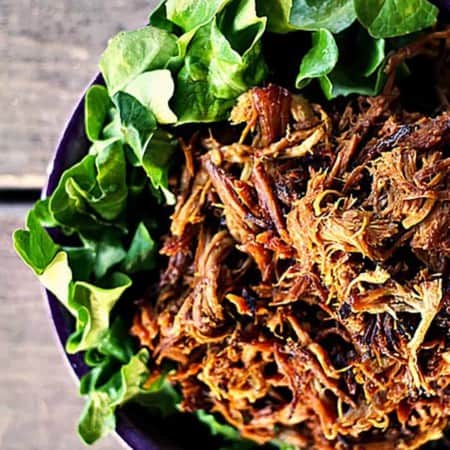 Slow-Cooker Honey Mustard Pulled Pork. Easy, spectacular, #MemorialDay food!