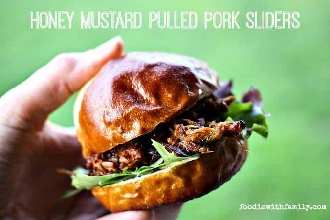 Honey Mustard Pulled Pork Sliders. Now that's a sandwich! foodiewithfamily.com