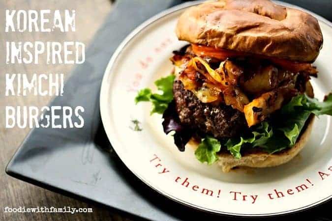 Korean Inspired Kimchi Burger from foodiewithfamily.com