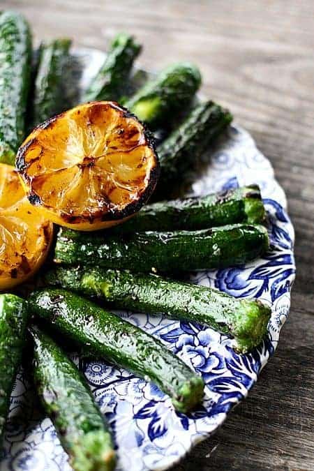 Lemon Pepper Grilled Zucchini. Simple summer side dish that knocks your socks off. foodiewithfamily.com