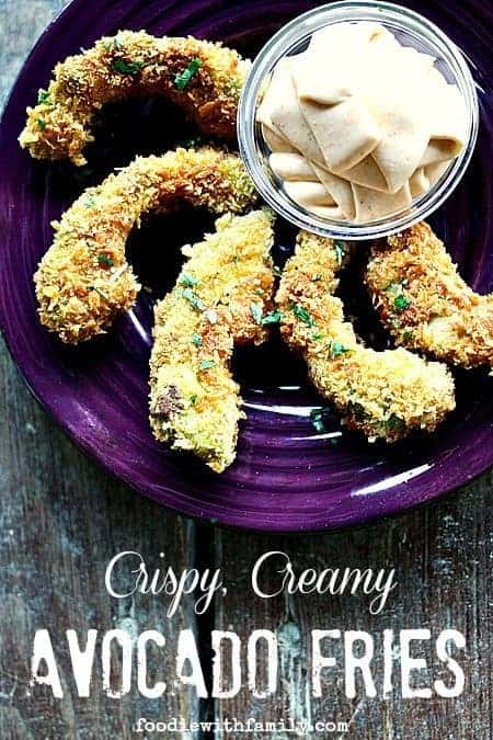 Crispy, Creamy, pan-fried Avocado Fries from foodiewithfamily.com