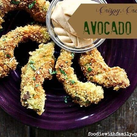 Crispy, Creamy, pan-fried Avocado Fries from foodiewithfamily.com