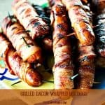 Grilled Bacon Wrapped Hot Dogs from foodiewithfamily.com
