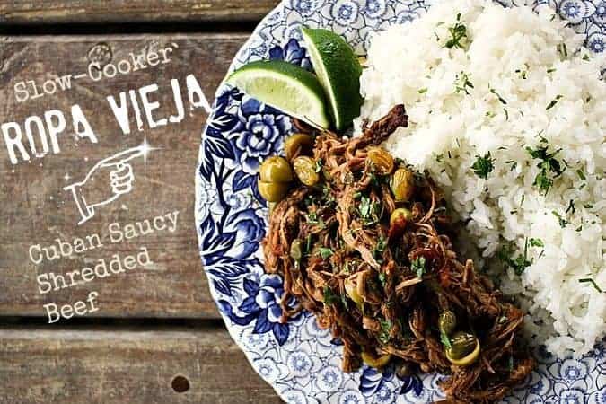 Ropa Vieja: Thin shreds of flank steak braised in a rich tomato vegetable sauce with olives &capers. Prepare in an Instant Pot OR Slow-Cooker.