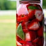 Strawberry Basil Infused Vodka for cocktails, baking, and cooking from foodiewithfamily.com