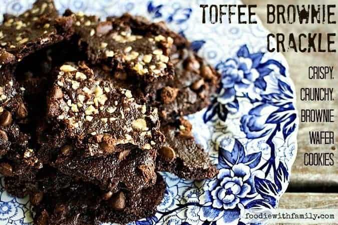 Toffee Brownie Crackle {Crispy, Crunchy, Brownie Wafer Cookies} from foodiewithfamily.com