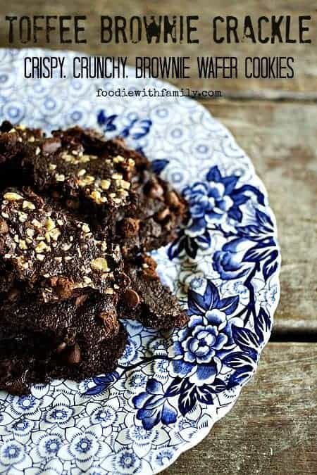 Toffee Brownie Crackle {Crispy, Crunchy, Brownie Wafer Cookies} from foodiewithfamily.com