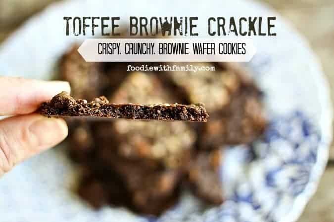 Toffee Brownie Crackle {Crispy, Crunchy, Brownie Wafer Cookies} from foodiewithfamily.com
