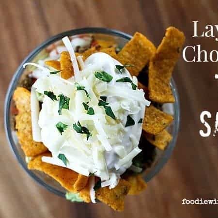 Layered Chopped Taco Salad from foodiewithfamily.com