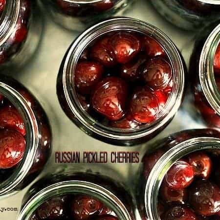 Russian Pickled Cherries from foodiewithfamily.com