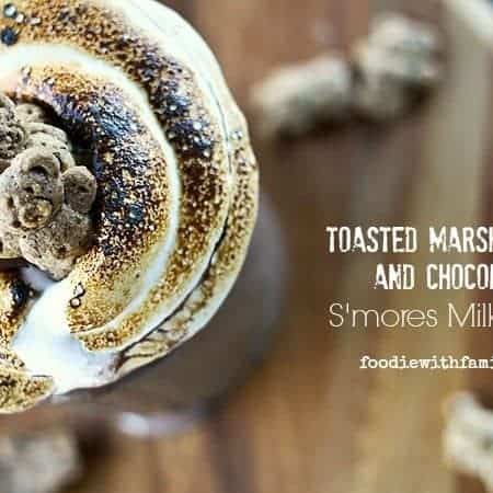 Toasted Marshmallow and Chocolate S'mores Milkshake from foodiewithfamily.com