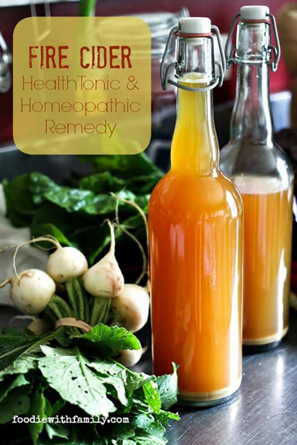 Fire Cider: Savoury sweet infused vinegar that makes a fantastic dressing AND health tonic/homeopathic remedy.