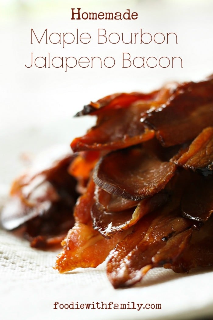 Homemade Maple Bourbon Jalapeno Bacon from foodiewithfamily.com Made with no preservatives!