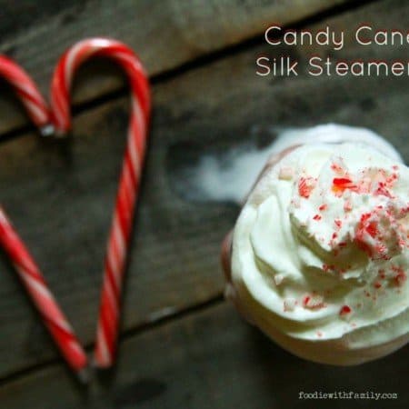 Festive Candy Cane Silk Steamer made with Silk Cashewmilk from foodiewithfamily.com #SilkCashew