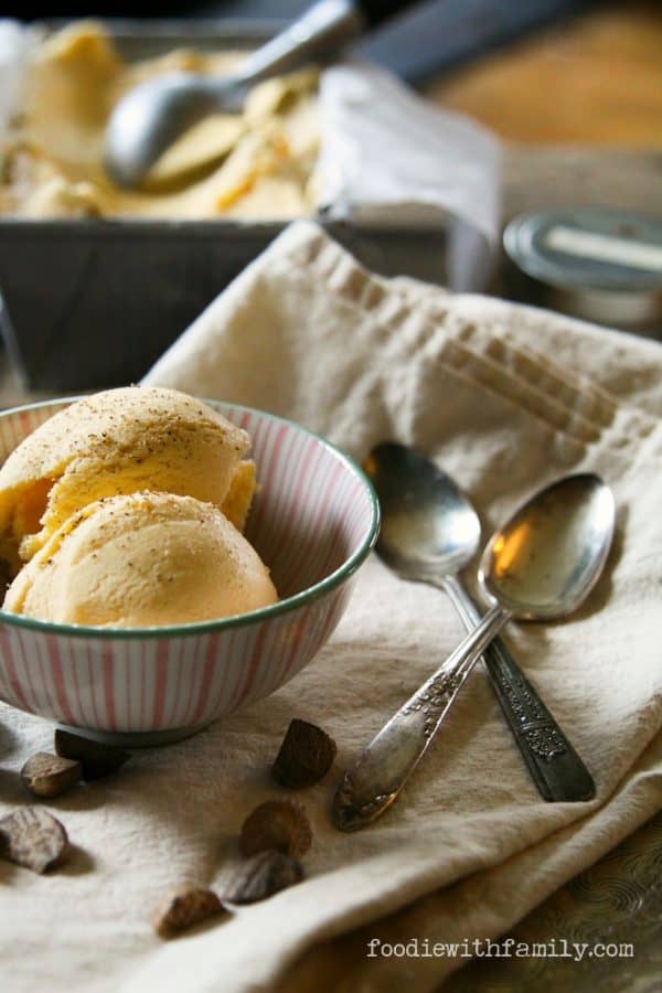 Eggnog Ice Cream {5 Minute Methods} from foodiewithfamily.com