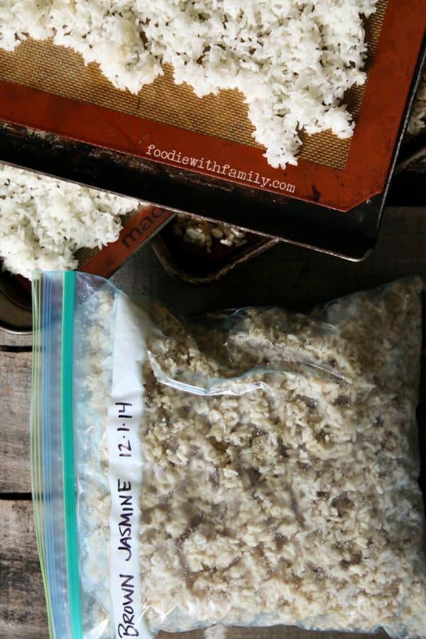How and Why You Should Freeze Cooked Rice {for fried rice, rice salads, and last minute rice with meals} from foodiewithfamily.com