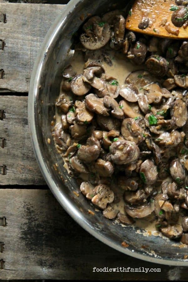 Creamy, intense Garlic Mushroom Stroganoff is a fast, fabulous winter meal from foodiewithfamily.com