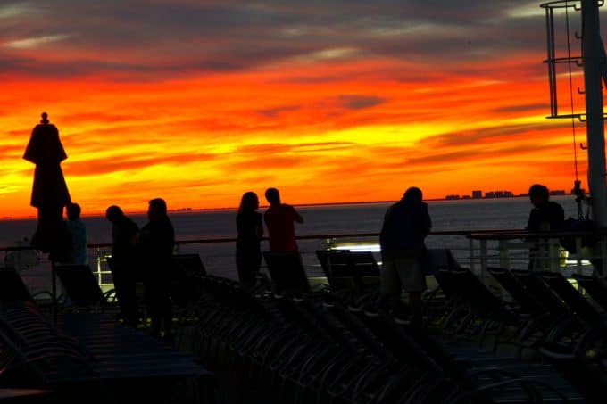 Sunset outside of the Port of Miami sailing on the #CarnivalBreeze #Client