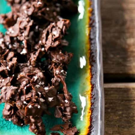 Spicy Chocolate Coconut Clusters; dark chocolate, toasted coconut, sea salt, and a wee bit of fire from foodiewithfamily.com