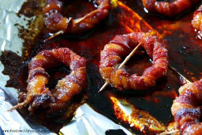 Easy Bacon Wrapped Onion Rings from foodiewithfamily.com