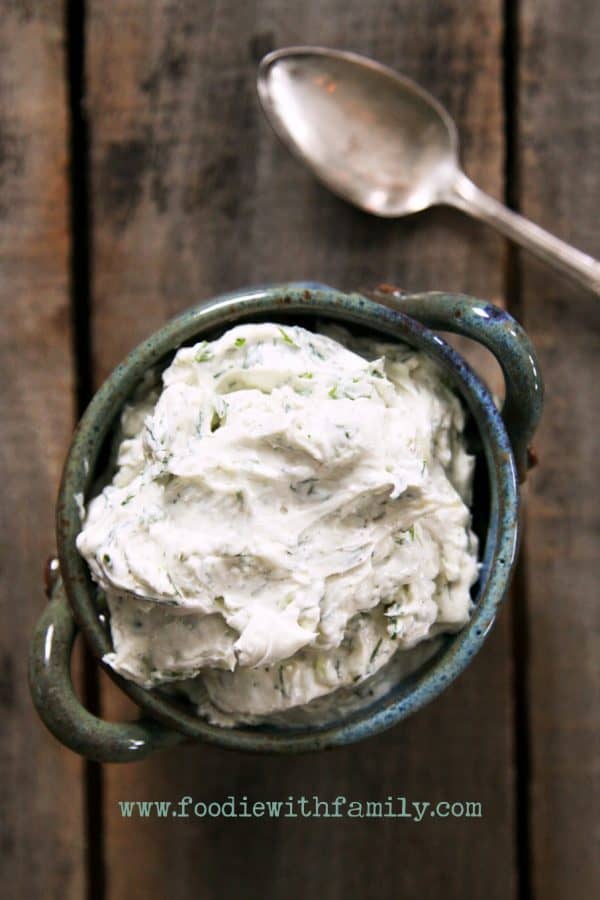 Ranch flavoured cream cheese that is spreadable straight from the refrigerator from foodiewithfamily.com