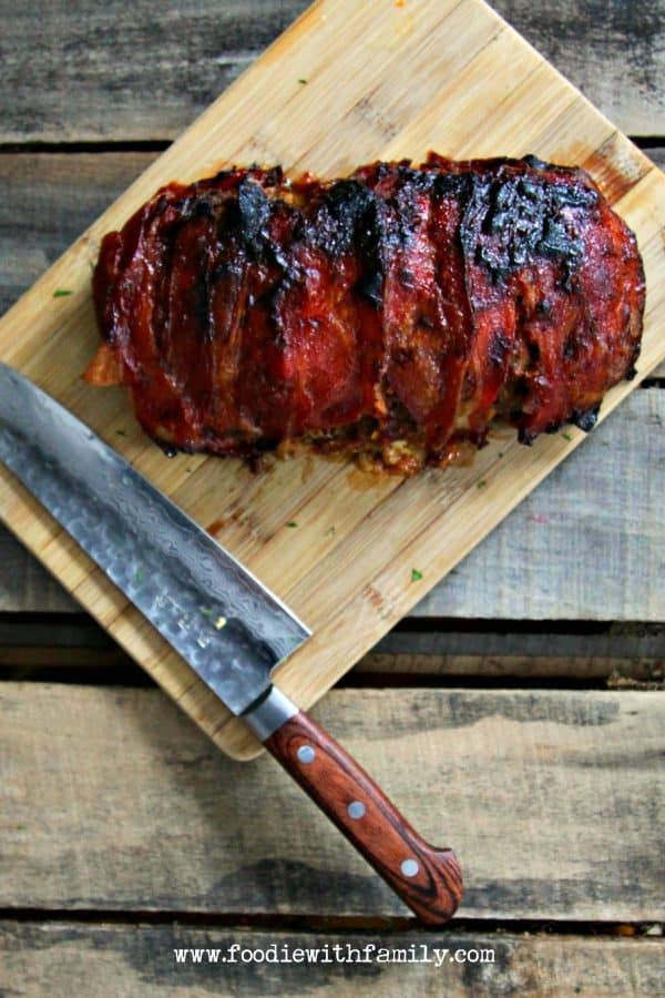 Barbecue Bacon Wrapped Jalapeno Meatloaf from foodiewithfamily.com