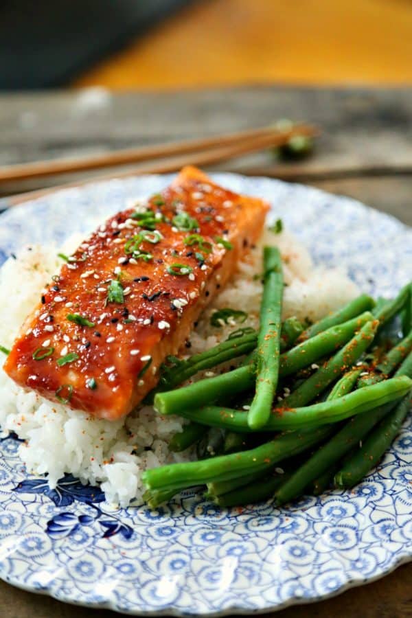 Blood Orange Miso Glazed Salmon from foodiewithfamily.com