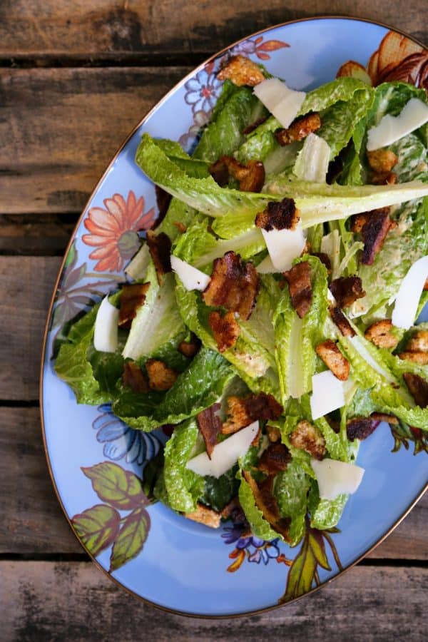 Jerk Bacon Caesar Salad from foodiewithfamily.com