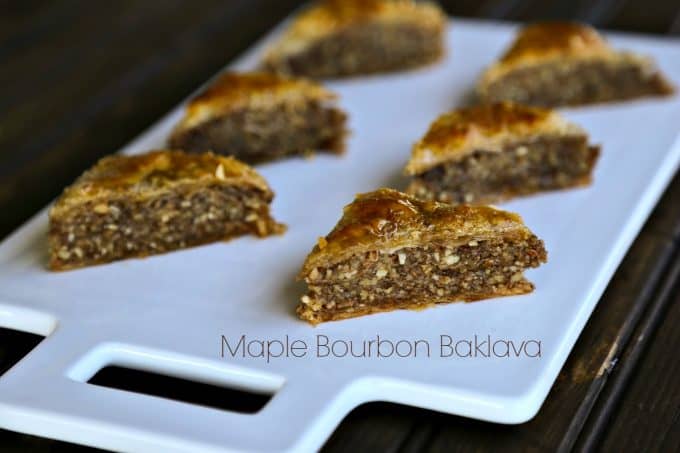 Maple Bourbon Baklava is like pecan pie meets dark maple syrup and takes a trip to the Middle East