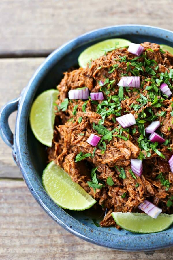 Slow-cooker crockpot Copycat Chipotle Barbacoa shredded beef