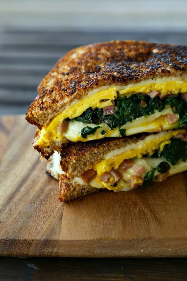 Spinach Omelet Grilled Cheese for #PinaMealGiveAMeal and @Landolakesktchn