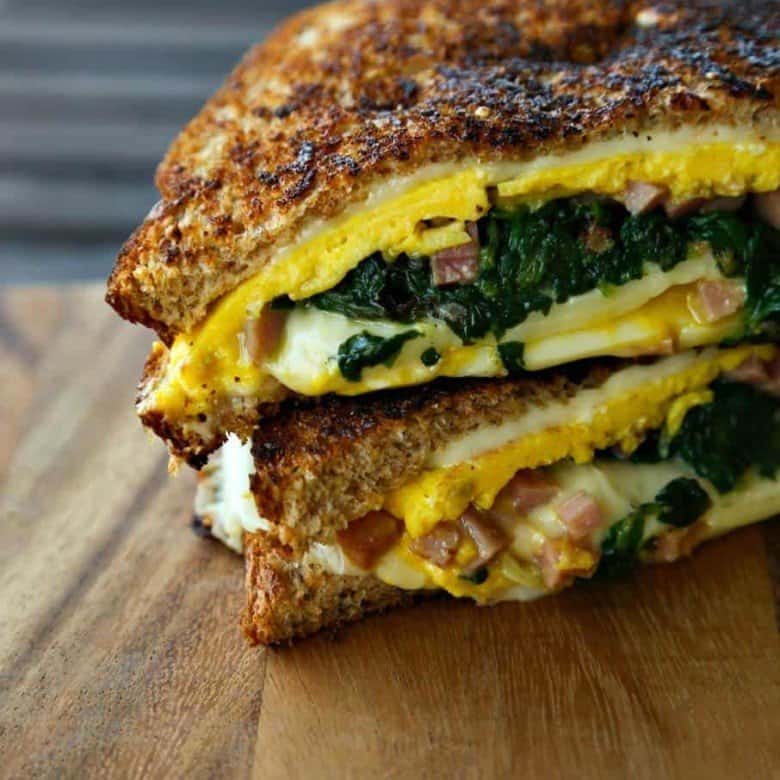 Spinach Omelet Grilled Cheese for #PinaMealGiveAMeal and @Landolakesktchn