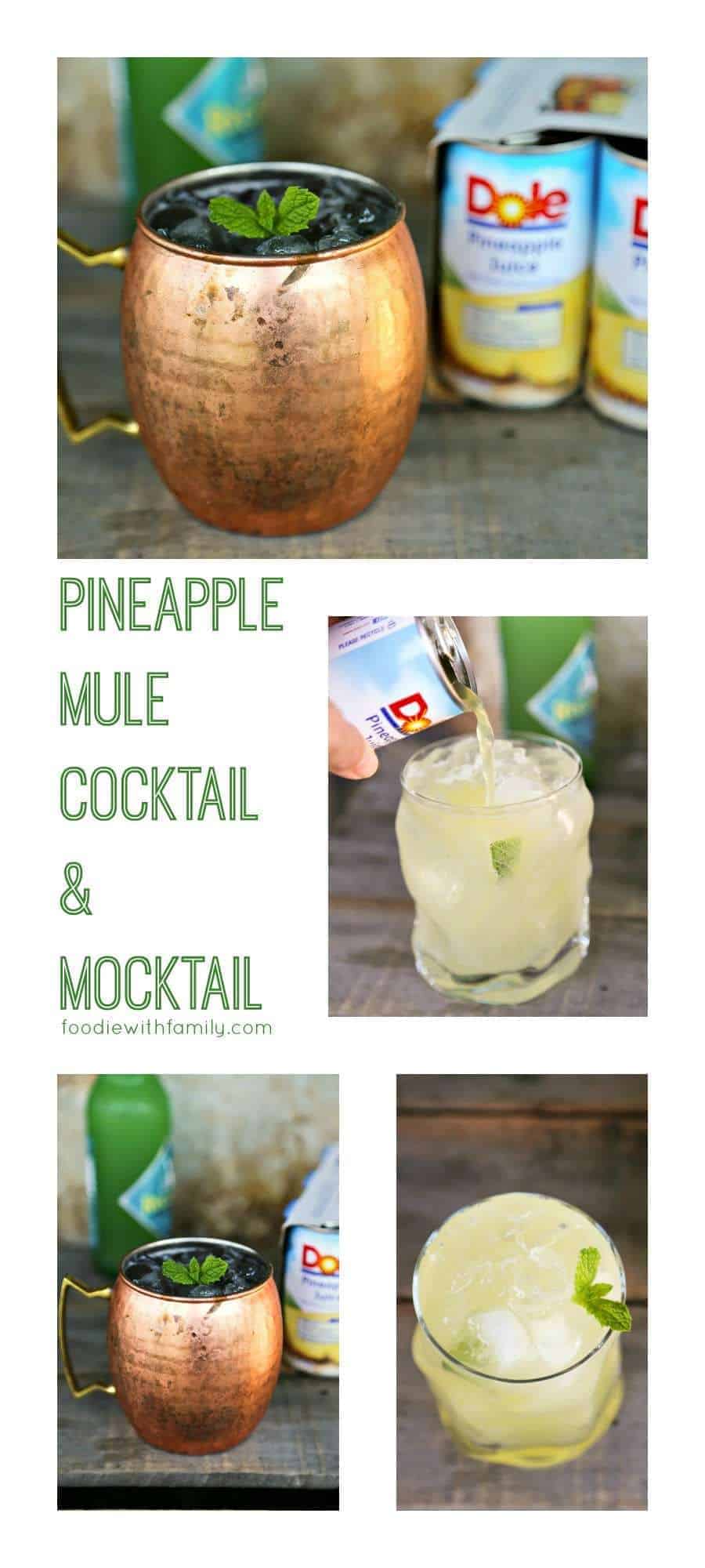 Pineapple Mule Cocktail and Mocktail to please them all