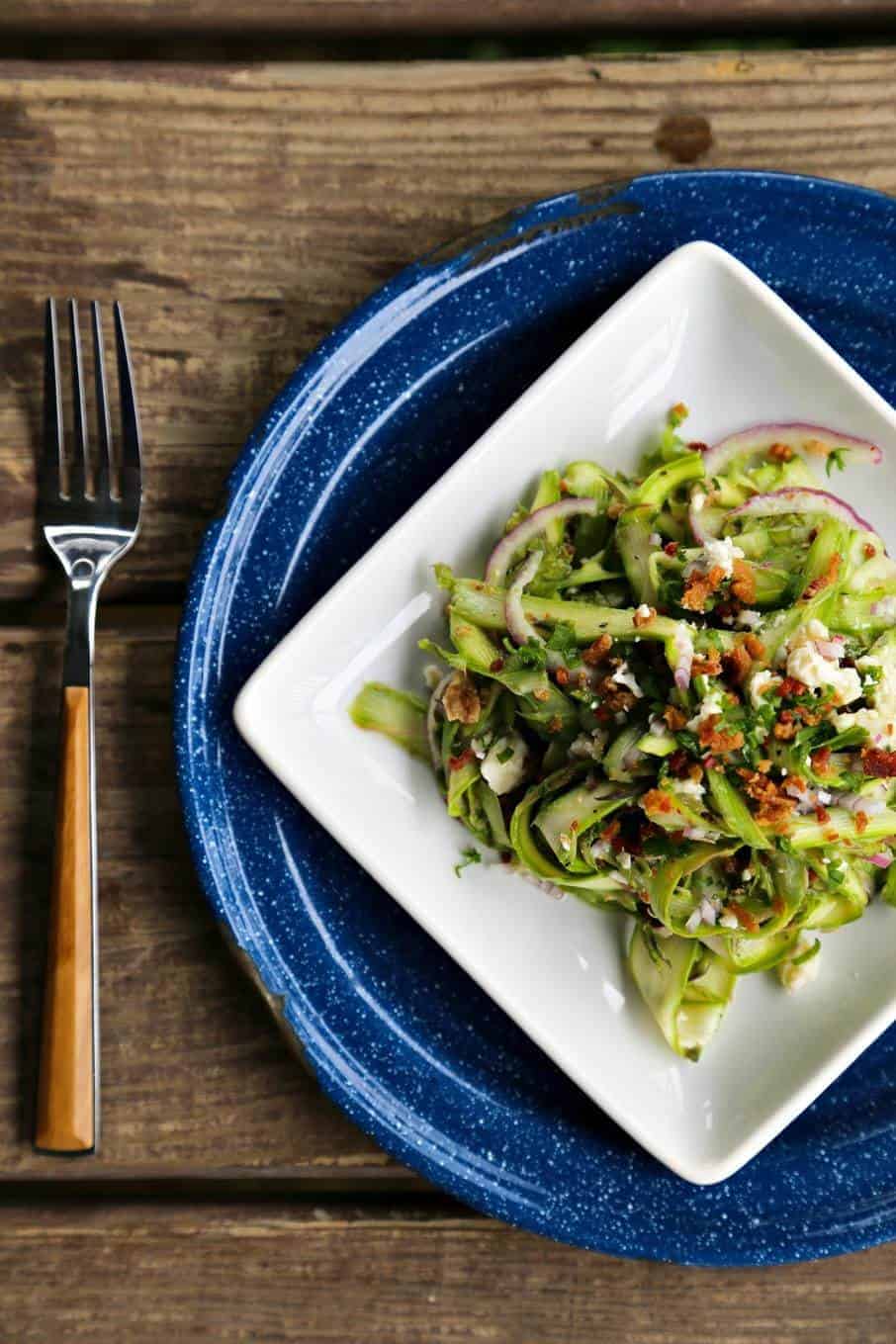Shaved Asparagus and Bacon Salad {Foodie with Family}