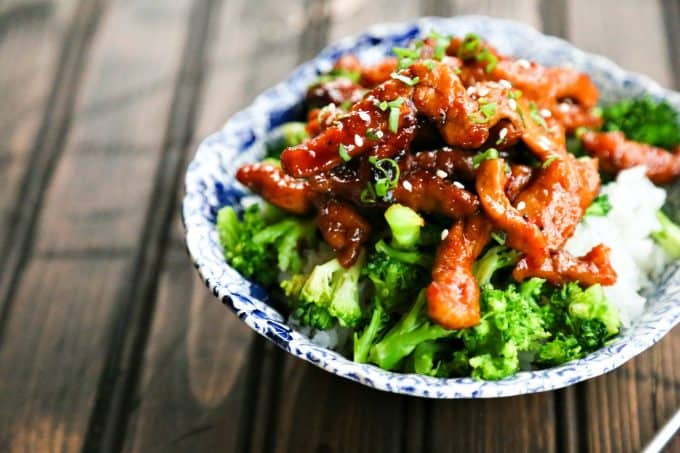 Easy Garlic Ginger Glazed Sticky Pork is a tremendously flavourful and fast dinner that beats take-out any day of the week.