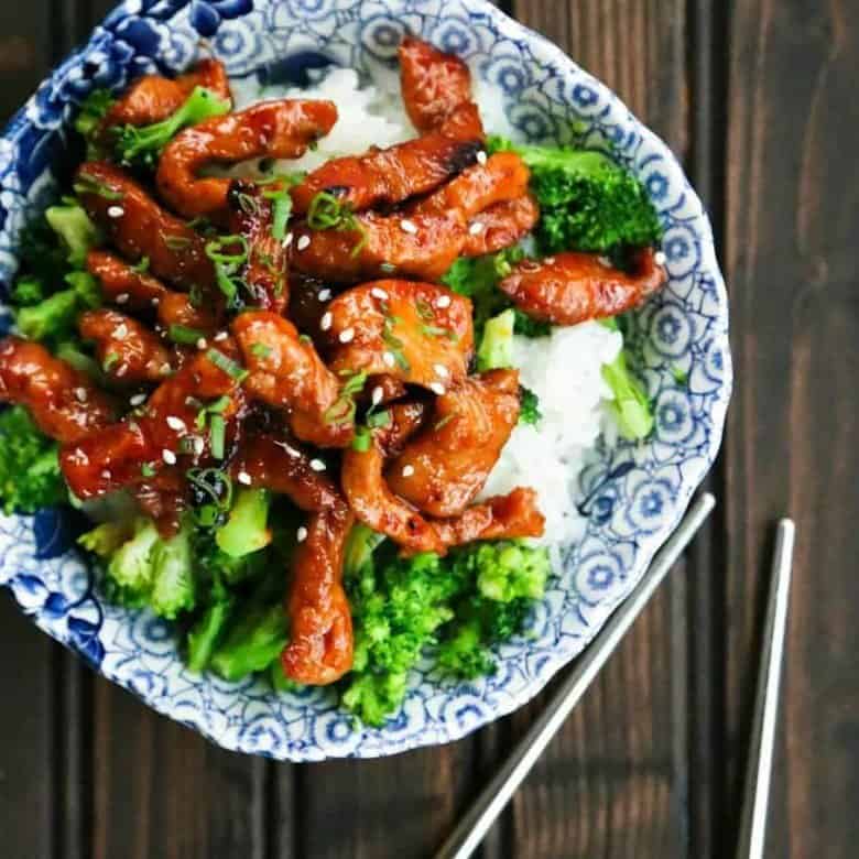 Easy Garlic Ginger Glazed Sticky Pork is a tremendously flavourful and fast dinner that beats take-out any day of the week.