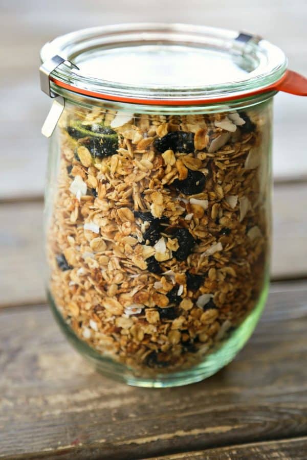 Easy as can be, Slow-Cooker Blueberry Coconut Vanilla Granola doesn't heat up the kitchen.